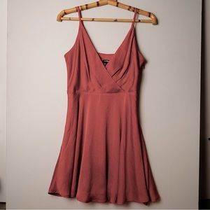 Express Coral Wrap Summer Dress